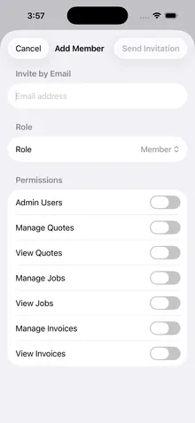 Team management with permissions