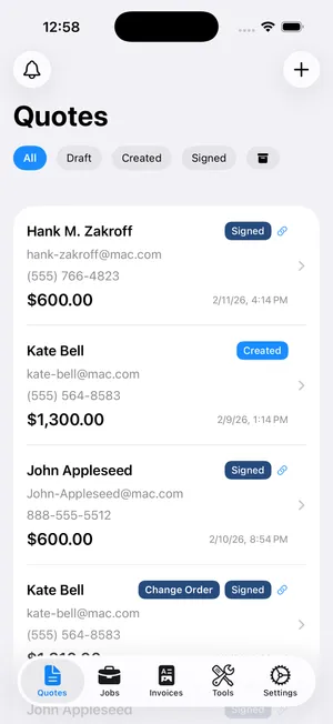 Manage all your quotes in one place